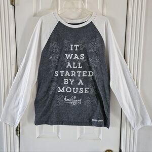 Disney Parks Gray and White Women's Long Sleeve Shirt, Sz M